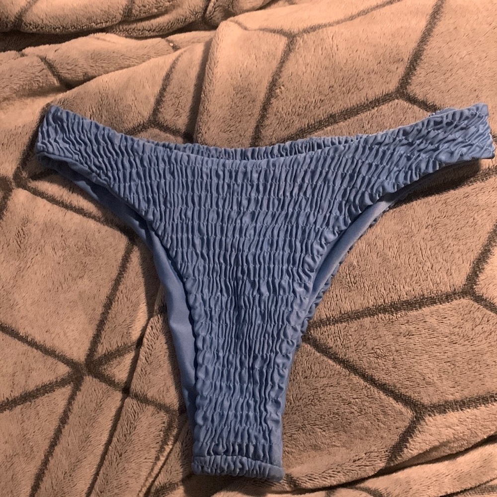 blue ruffle bathing suit bottoms